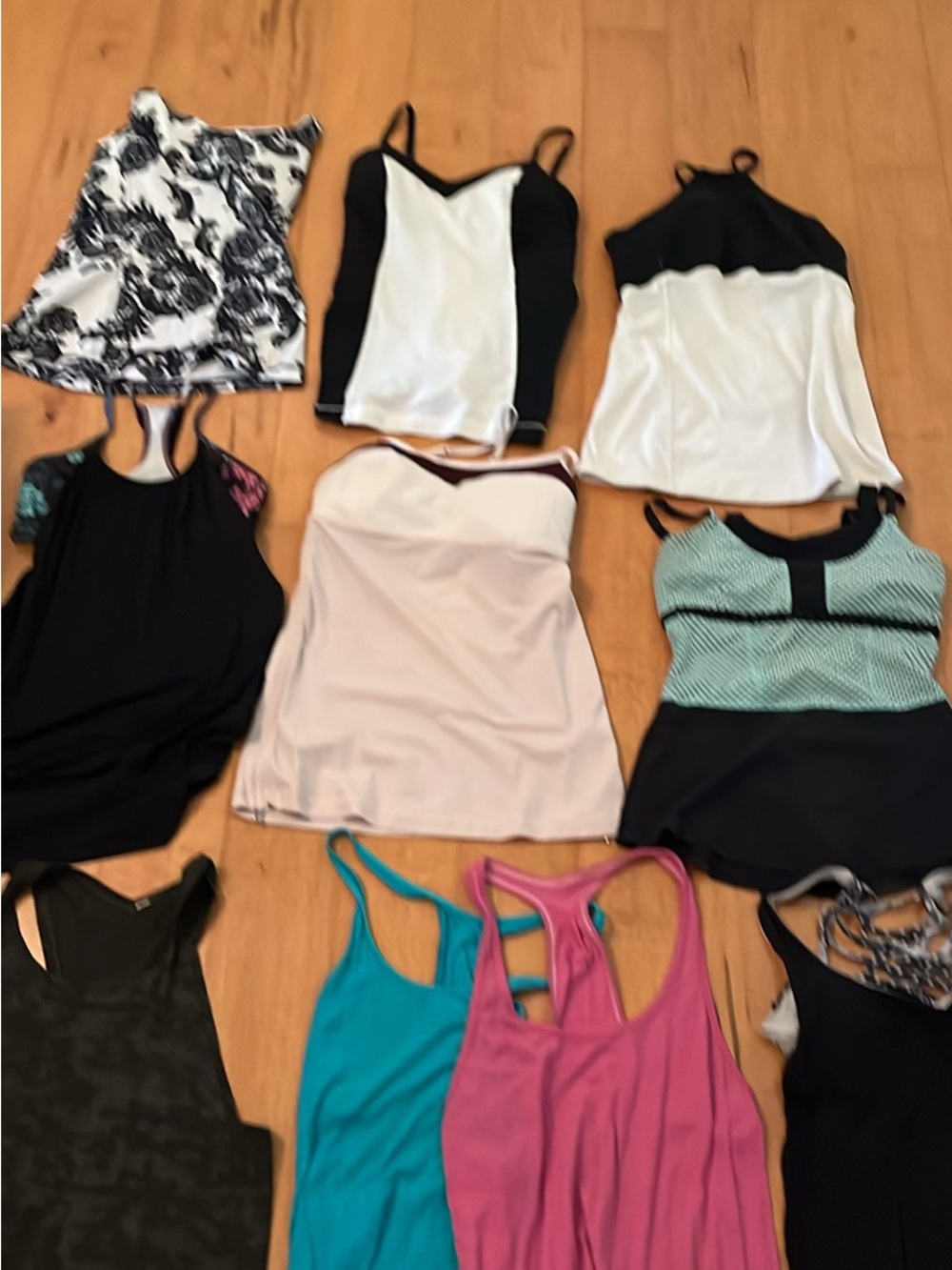 lululemon athletica Black, White, Pink and Teal Tank Top Assortment